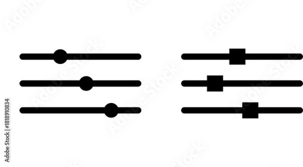 Obraz Set of sound volume icons. Decrease and increase the audio or sound volume.