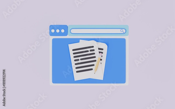 Obraz Copywriter, Creative writing and storytelling 3d illustration