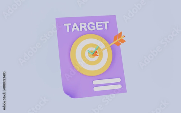 Obraz Business target, Project development 3d illustration