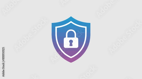 Fototapeta Secure Technology Shield – Cyber Defense Vector Art