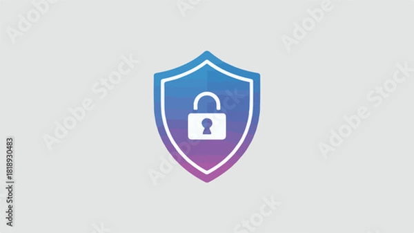 Fototapeta Cybersecurity Shield Icon – Network Protection Vector Illustration