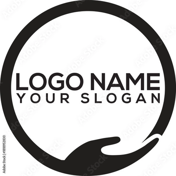 Obraz Minimalist Hand Support Logo Concept