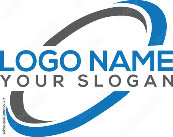 Obraz Abstract Intertwined Ovals Logo Concept for Modern Branding