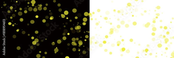 Fototapeta Large yellow bokeh lights on white and black background for event design.