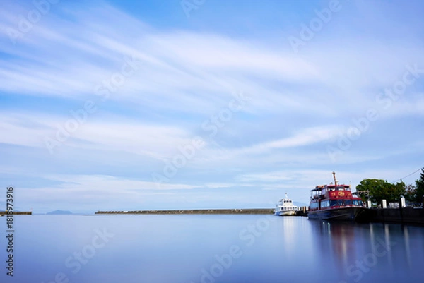 Obraz 彦根市　琵琶湖畔の風景