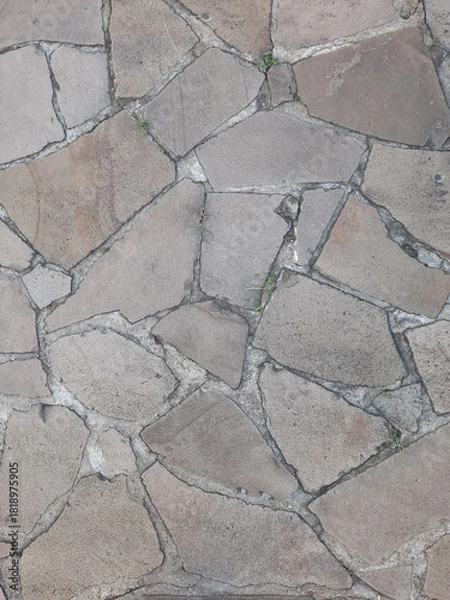 Obraz Stone walkway texture background. Floor surface, cobblestone pattern