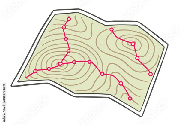 Obraz 登山地図のイラスト