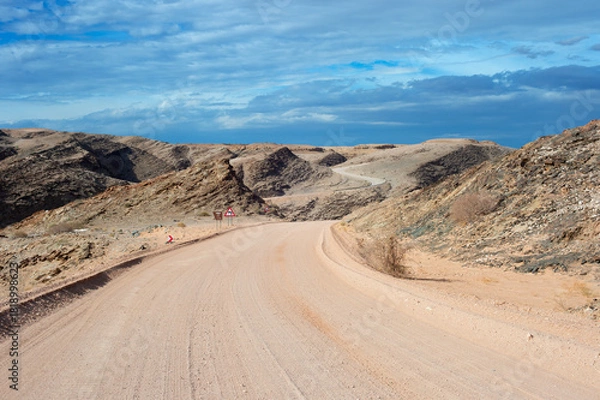 Obraz rocky road desert empty Namibia