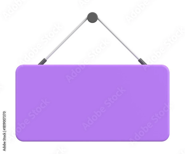 Obraz Empty Hanging Sign. 3D Illustration.