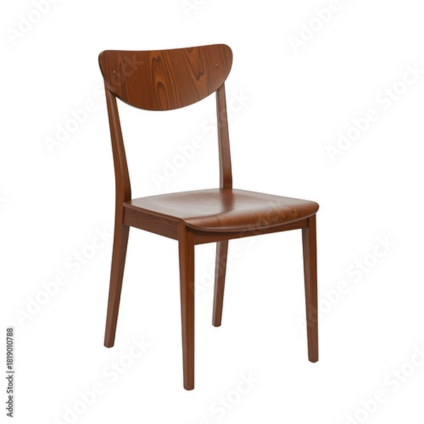Obraz Classic wooden dining chair isolated on transparent background