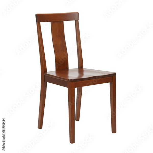Fototapeta Elegant wooden dining chair isolated on transparent background
