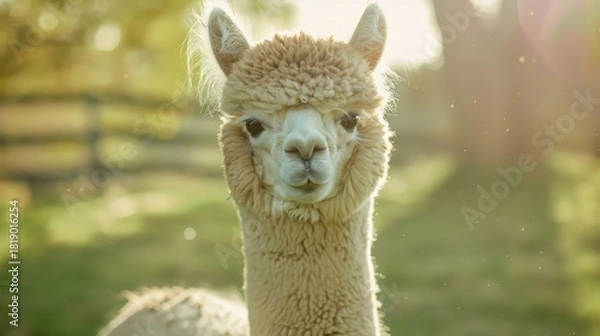Obraz Adorable Fluffy Alpaca Portrait