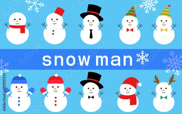 Obraz ゆきだるまイラストセット