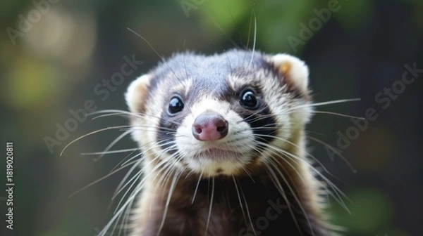Obraz Playful Curious Ferret Portrait