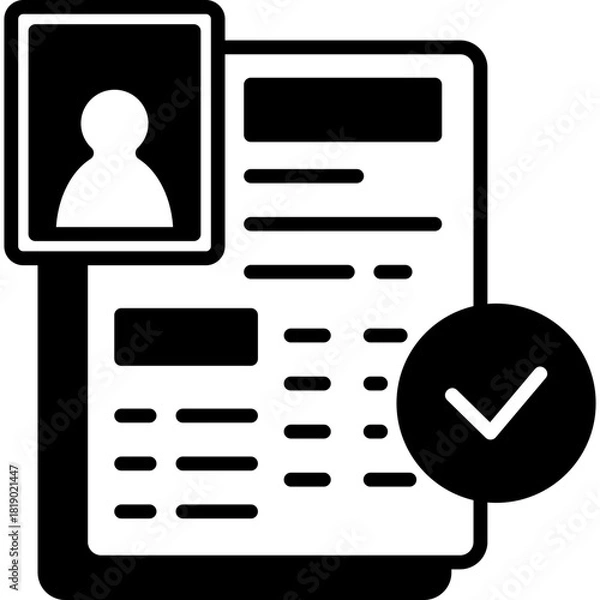 Fototapeta Accepted Candidate Solid Icon