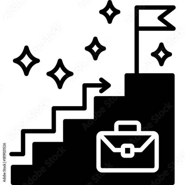 Fototapeta Career Growth Solid Icon