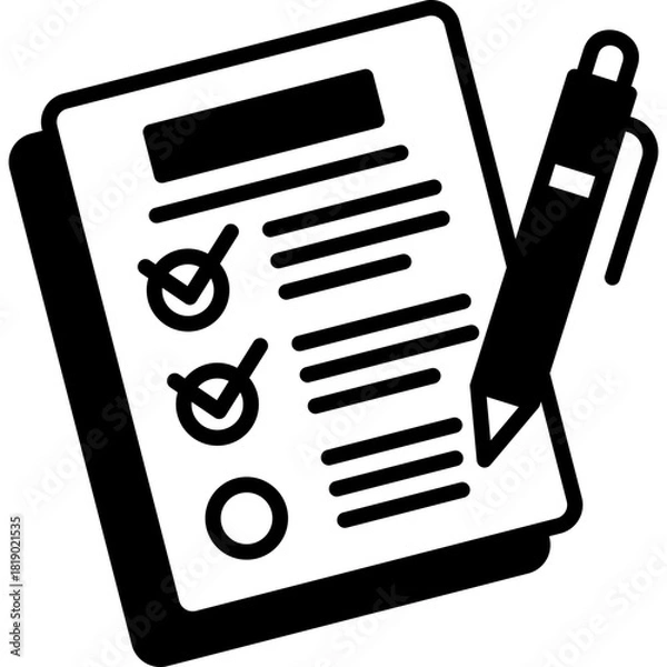 Fototapeta Exam Test Solid Icon