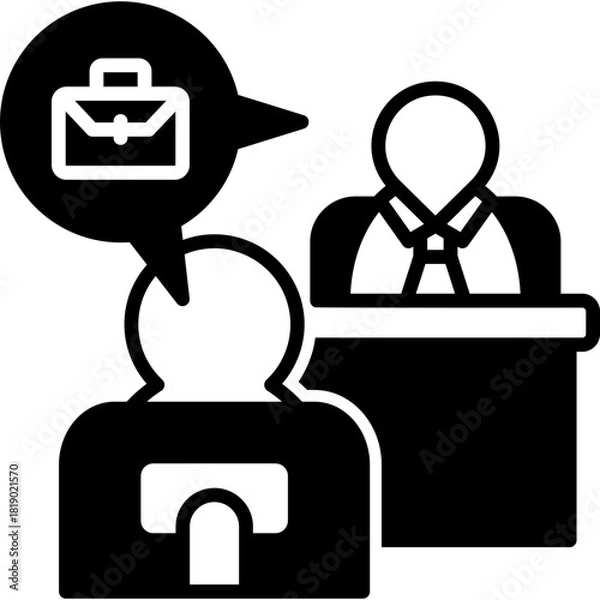 Fototapeta Interview Call Solid Icon