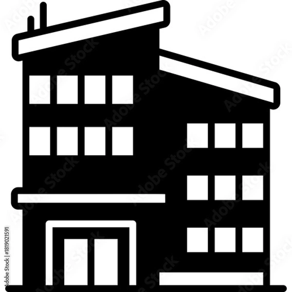 Fototapeta Office Building Solid Icon