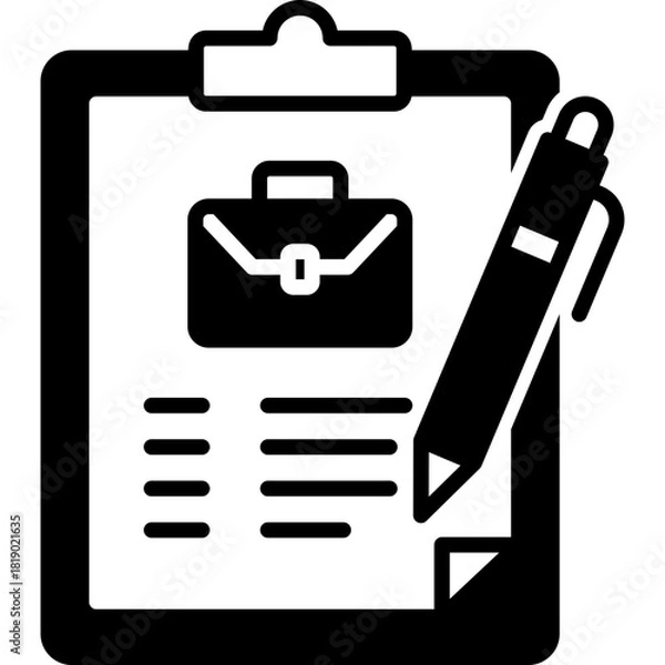 Fototapeta Job Application Form Solid Icon