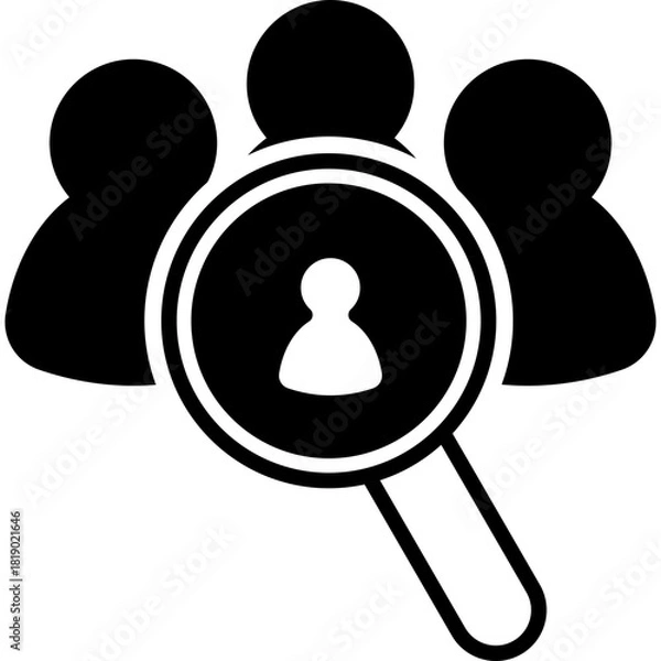 Fototapeta Search Employee Solid Icon