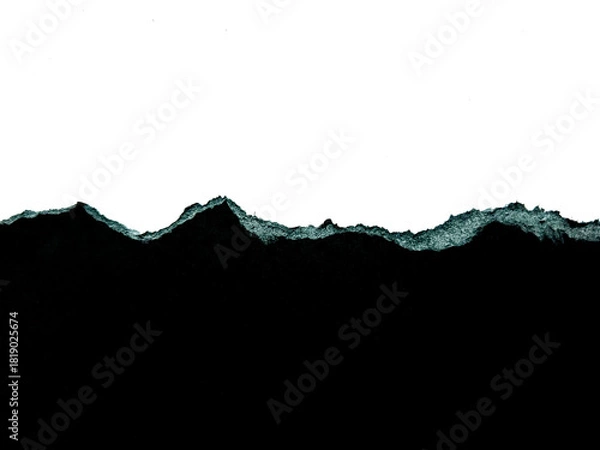 Obraz Black Torn Paper Edge Texture on White Background