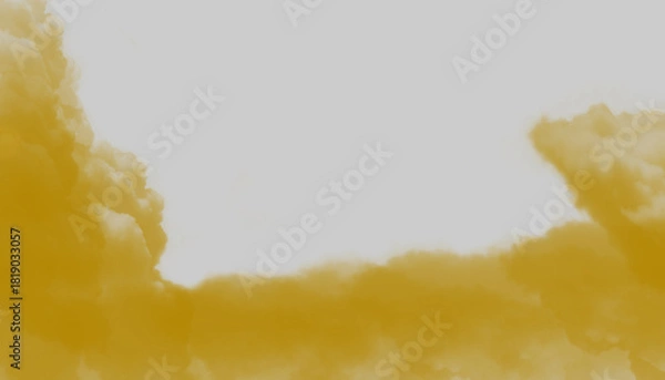 Fototapeta Dynamic and vibrant yellow/gold dust, smoke, or cloud effect, creating a striking and energetic atmosphere. Ideal as a background or overlay for projects related to energy, excitement, or desert/sand 