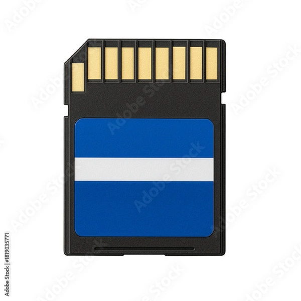 Fototapeta Generic SD memory card top view isolated on white 