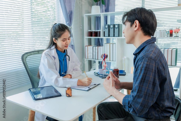 Fototapeta The doctor gives guidance on improving male sexual function.