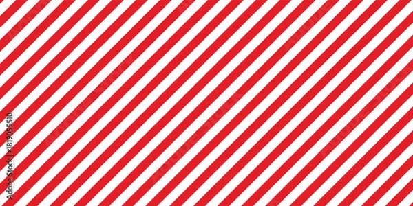 Fototapeta Red stripes on white background. Striped diagonal pattern Vector illustration of Seamless background Christmas or winter theme Background  lines modern