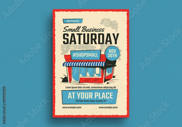 Obraz Retro Small Business Saturday Flyer