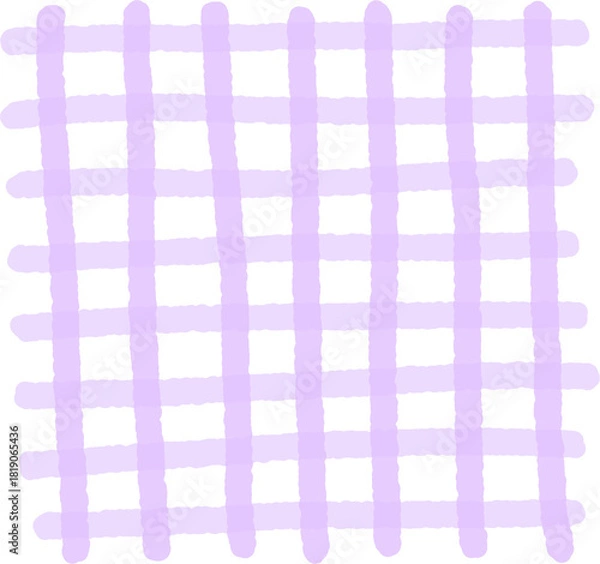 Obraz Hand-Drawn Checkered Pattern – Soft Grid Texture Background Illustration