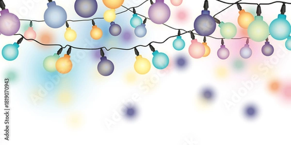 Obraz Colorful festive string lights