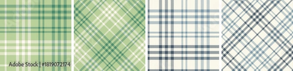 Fototapeta flannel pattern set.checkered fabric texture background.