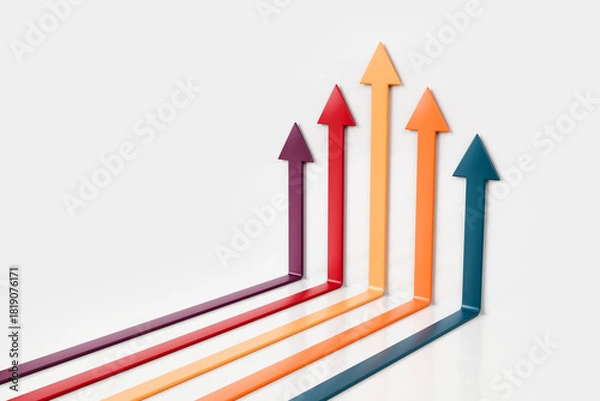 Obraz Colorful Upward Arrows Symbolizing Growth and Progress