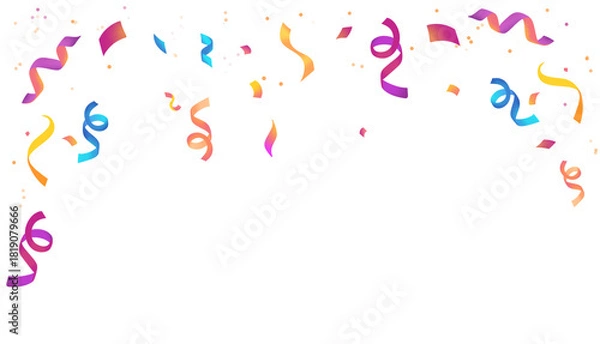 Fototapeta colorful confetti on transparent background. Confetti frame banner 