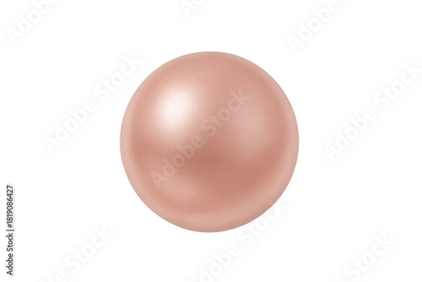 Fototapeta Rose gold metallic sphere floating on transparent background