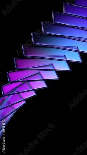 Obraz Abstract background design, futuristic glass structure, vertical orientation, 3d render