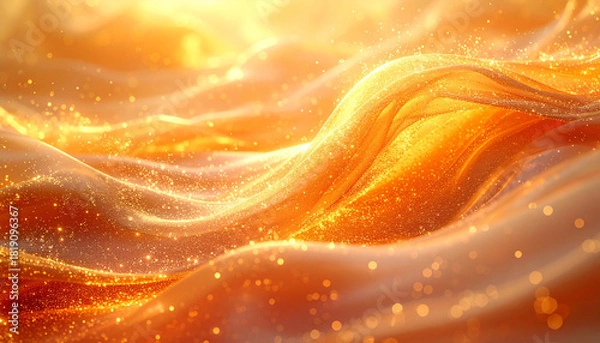 Obraz 金色の波動・右下から流れる光の背景