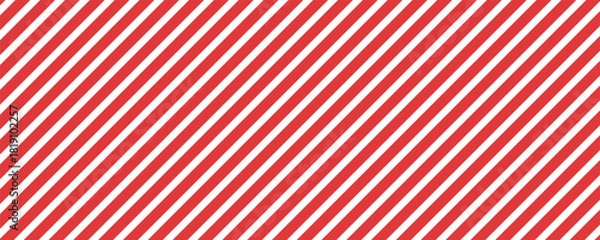 Fototapeta Slanting lines and halftone dots in red colors, Seamless background christmas or winter theme background, Red stripes pattern on white background.