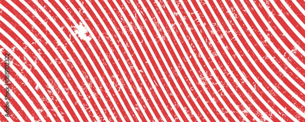 Fototapeta Slanting lines and halftone dots in red colors, Seamless background christmas or winter theme background, Red stripes pattern on white background.