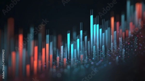 Obraz Minimal abstract data charts soft ambient light futuristic financial 3D render