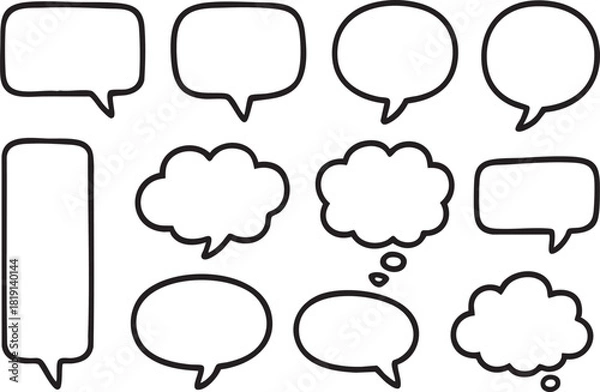 Obraz Set of comic speech bubbles vector illustration for chat and communication designs