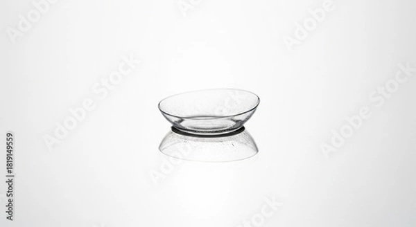 Obraz Single Contact Lens on Reflective Mirror – Minimal Studio Shot
