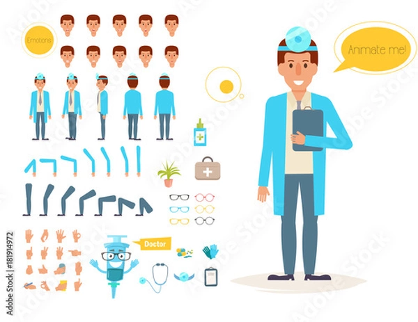 Obraz Doctor for the animation. Poses