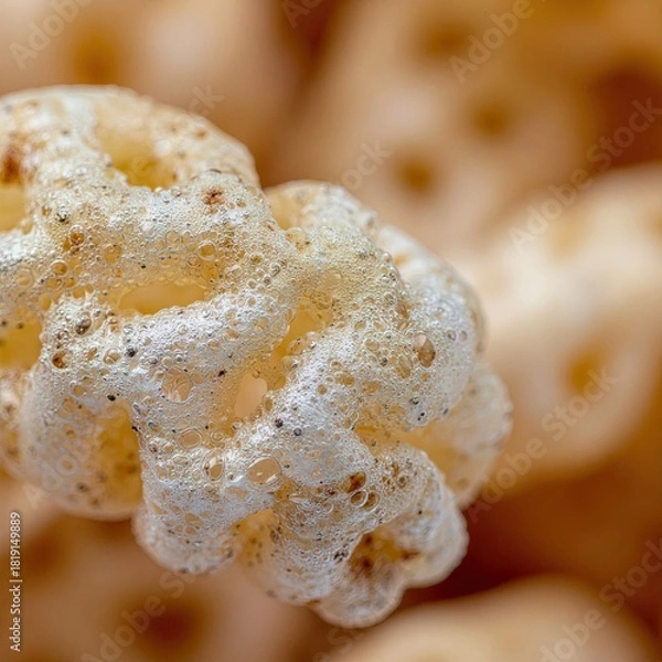 Obraz Macro Shot Of Honey Wheat Cereal Puffs With Sparkles In Soft Focus Light