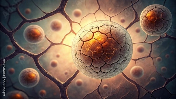 Obraz Visual Metaphor for Oxidative Stress in Cellular Structures