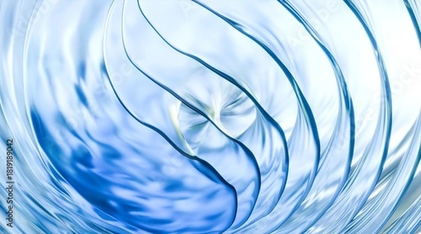 Fototapeta 青い水面に渦巻く抽象的な青い背景