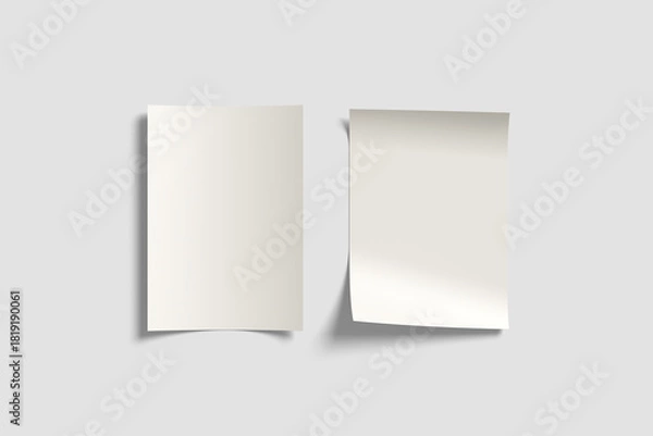 Obraz A4 Paper Sheet Mockup with Realistic Shadows