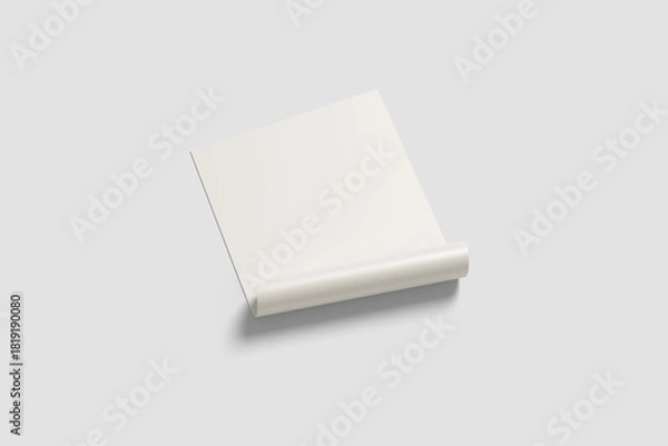 Obraz Rolled Paper Mockup on Clean Background